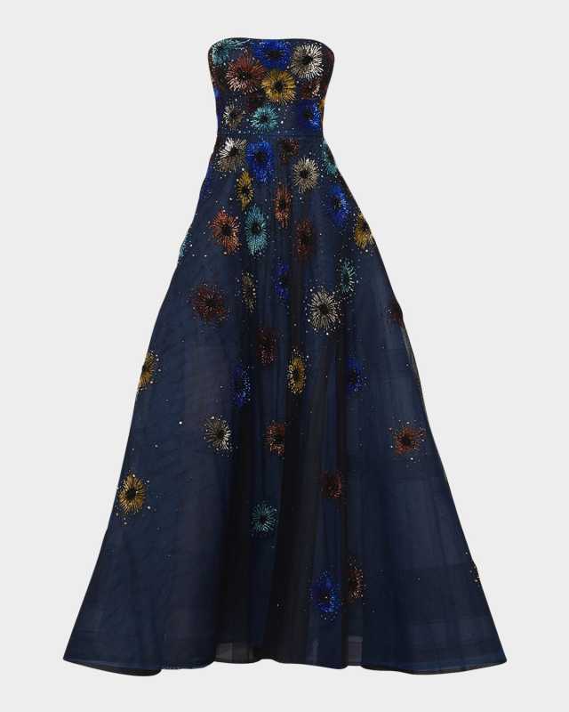 Quincy Strapless Embellished Tulle Gown
